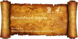 Marchfeld Adony névjegykártya